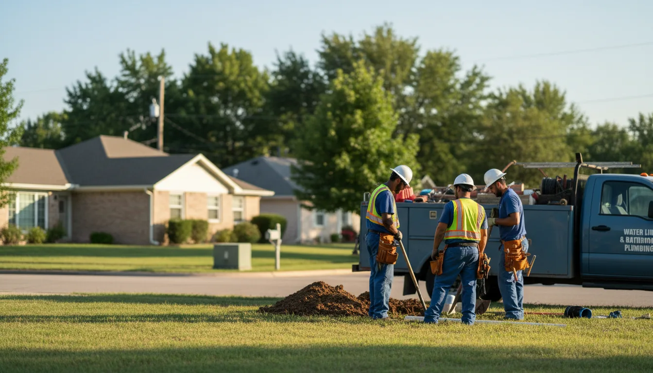 Residential water line and bathroom plumbing service in Osco, IL